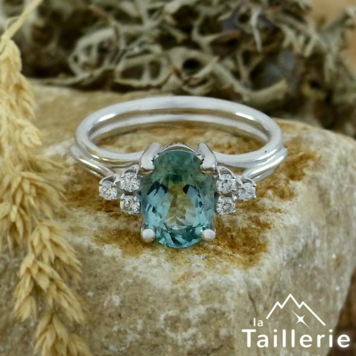 Bague tourmaline diamants - La Taillerie